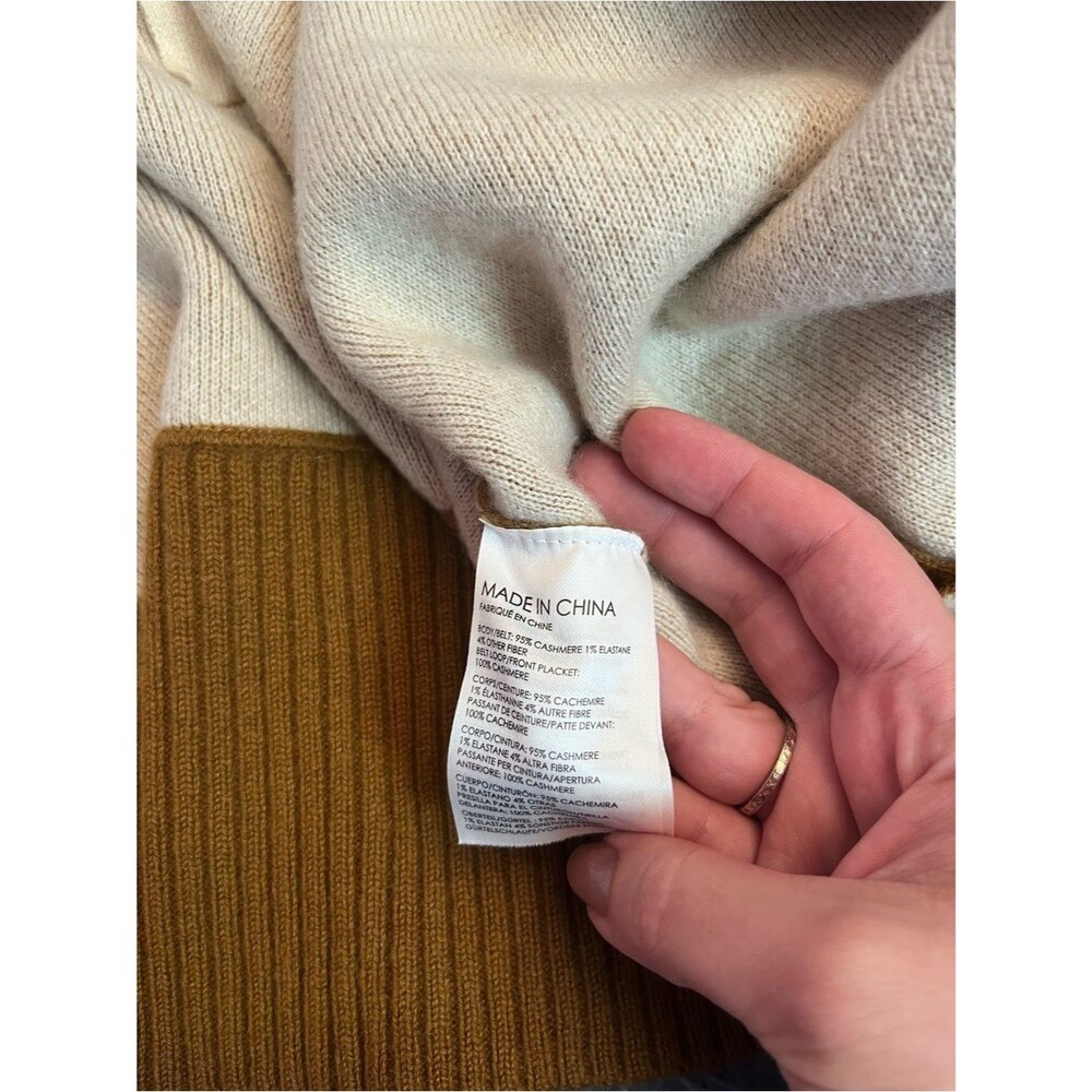 Club Monaco Light Brown Open Front Cashmere Chunky Oversized Cardigan Size M L - Picture 6 of 6
